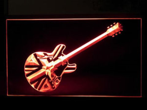 Union Jack Guitar LED Neon Sign